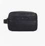 Tommy Hilfiger CORPORATE METAL LOGO Mens Washbag Black front view with zip closure and handle.