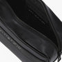 Tommy Hilfiger CORPORATE METAL LOGO Mens Washbag Black interior detail view showing zip and brand label.