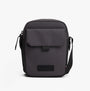 Tommy Hilfiger MINI REP Mens Crossbody Bag Charcoal Gray front view with flap and adjustable strap.