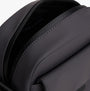 Tommy Hilfiger MINI REP Mens Crossbody Bag Charcoal Gray detail view with zip closure and interior compartment.