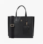 Tommy Hilfiger DISTINCT SATCHEL Womens Handbag Black front view with embossed design and detachable zipped coin purse