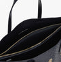 Tommy Hilfiger DISTINCT SATCHEL Ladies Handbag Space Blue interior view showing zip compartments and logo
