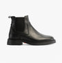 Tommy Hilfiger HILFIGER COMFORT Mens Chelsea Boots Black side view featuring leather upper and elasticated side panel.