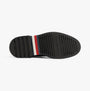 Tommy Hilfiger HILFIGER COMFORT Mens Chelsea Boots Black bottom view with TPR sole and striped detailing.