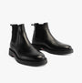Tommy Hilfiger HILFIGER COMFORT Mens Chelsea Boots Black side view showcasing sleek leather design.