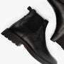 Tommy Hilfiger HILFIGER COMFORT Mens Chelsea Boots Black top view showcasing leather upper and elasticated side panels.
