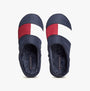 Tommy Hilfiger NYLON FLAG Mens Loafers Desert Sky top view showing multi-color textile upper and round toe design.