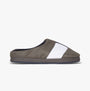 Tommy Hilfiger NYLON FLAG Mens Loafers Shady Stone side view showing slipper style with a round toe and flat sole.