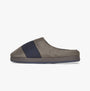 Tommy Hilfiger NYLON FLAG Mens Loafers Shady Stone side view showing slipper mules design with textile upper.