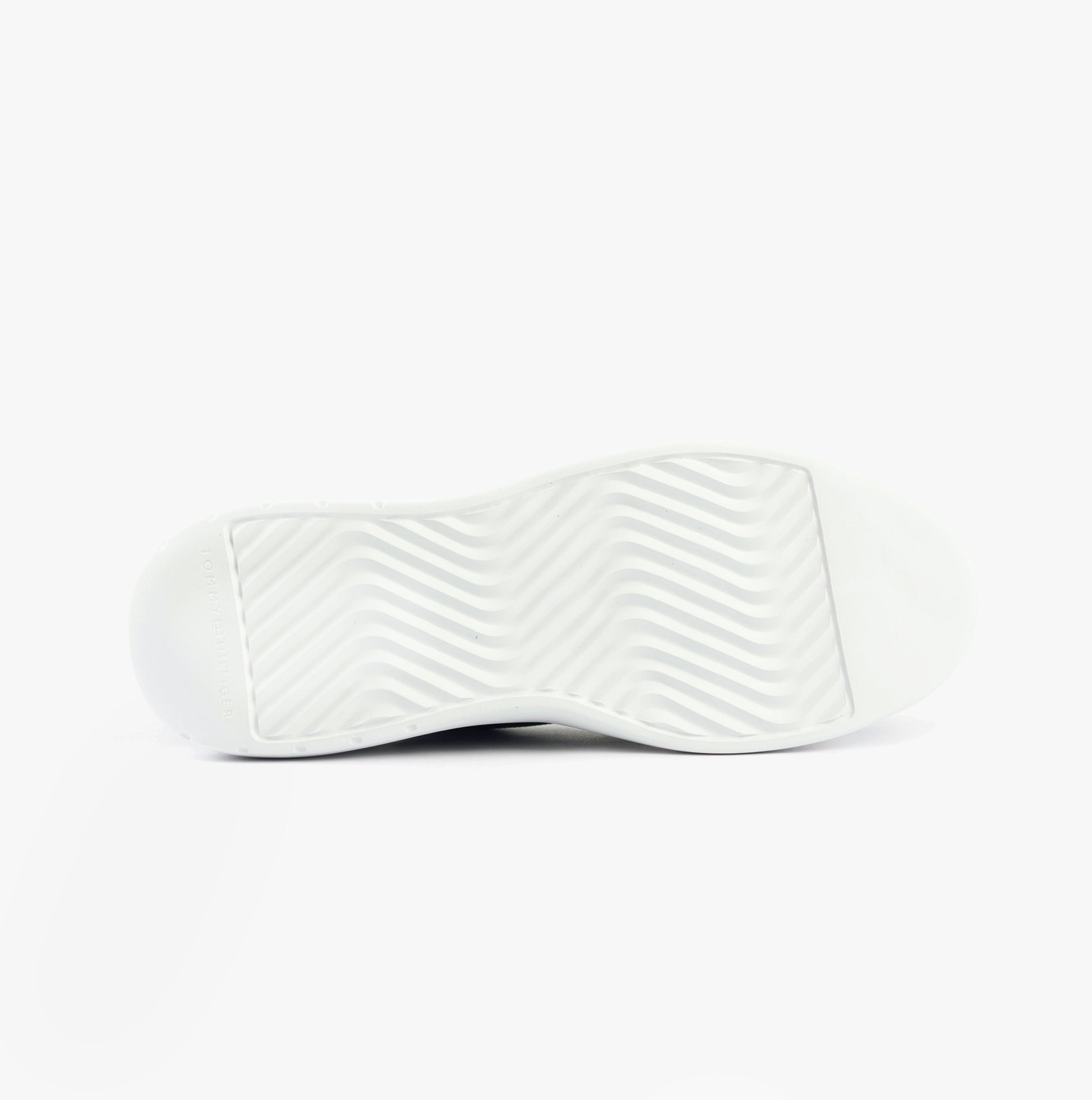 Tommy Hilfiger MONO-SOCK KNIT Mens Trainers Desert Sky bottom view showing rubber sole design.