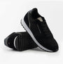 Tommy Hilfiger SUEDE LOGO Mens Trainers Black, side view, showcasing suede upper and comfortable lace-up design.