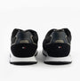 Tommy Hilfiger SUEDE LOGO Mens Trainers Black rear view with comfortable low-top style and rubber sole.