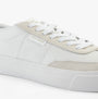 Tommy Hilfiger SUEDE CONTRAST CUPSOLE Mens Trainers White side view with suede and rubber details.
