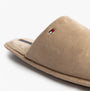 Tommy Hilfiger CORE HILFIGER FLAG H Mens Mule Slippers Coastal Taupe detail view close-up of upper material