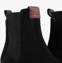 Tommy Hilfiger HILFIGER COMFORT Mens Suede Chelsea Boots Desert Sky detail view highlighting brand tag and suede material