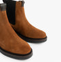 Tommy Hilfiger HILFIGER COMFORT Mens Suede Chelsea Boots Coconut Grove side view showing suede upper and round toe.
