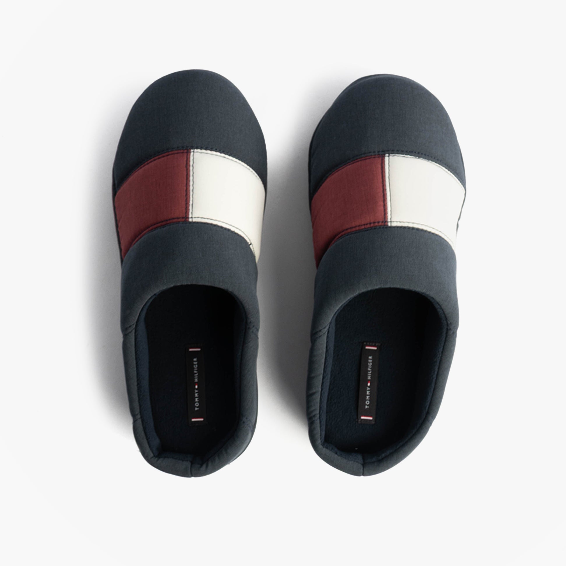 Tommy Hilfiger HILFIGER FLAG HOUSE Mens House Slippers Desert Sky top view featuring textile upper and slip-on style.