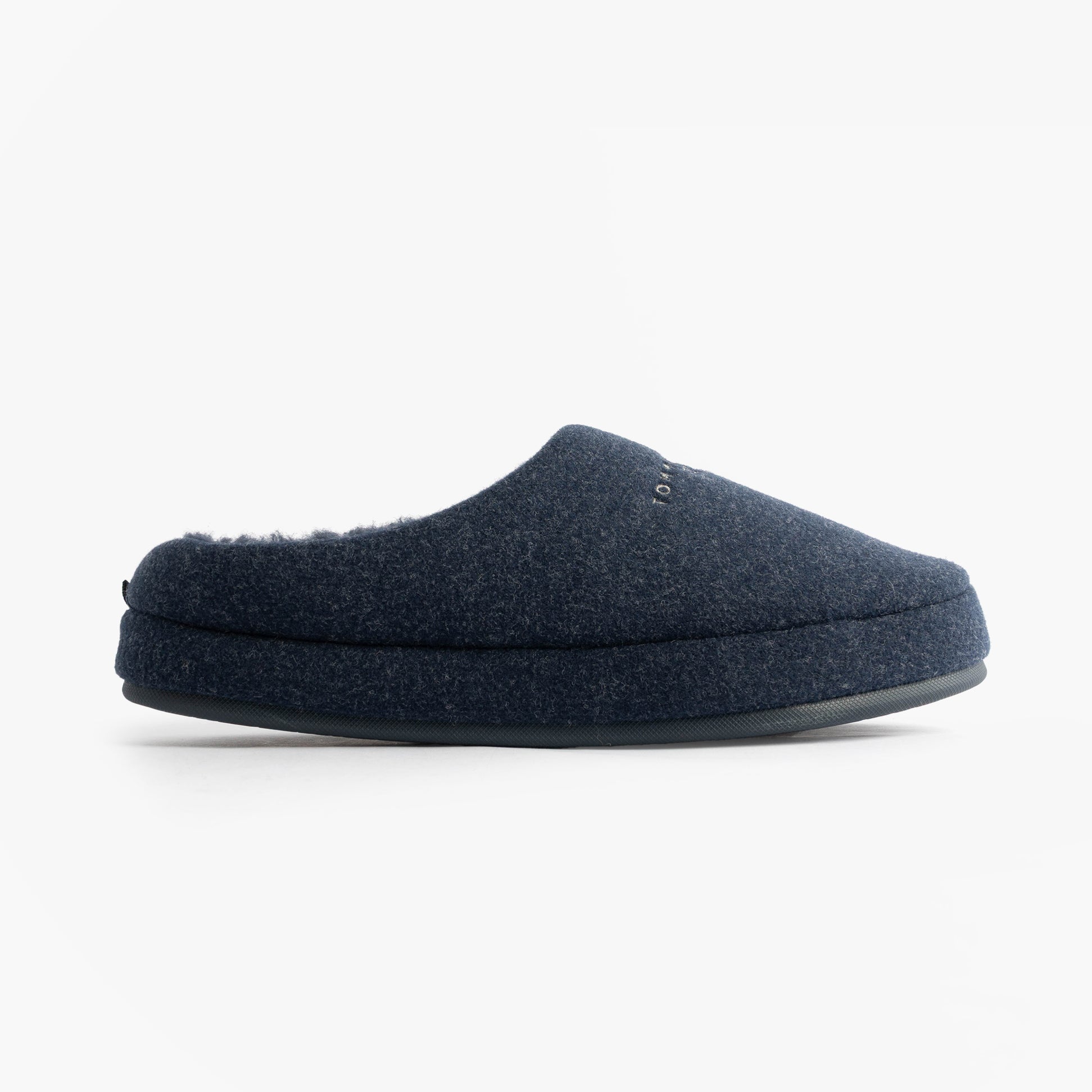 Tommy Hilfiger HILFIGER FELT HOUSE Mens House Slippers Desert Sky side view, comfortable slip-on mules with textile upper.