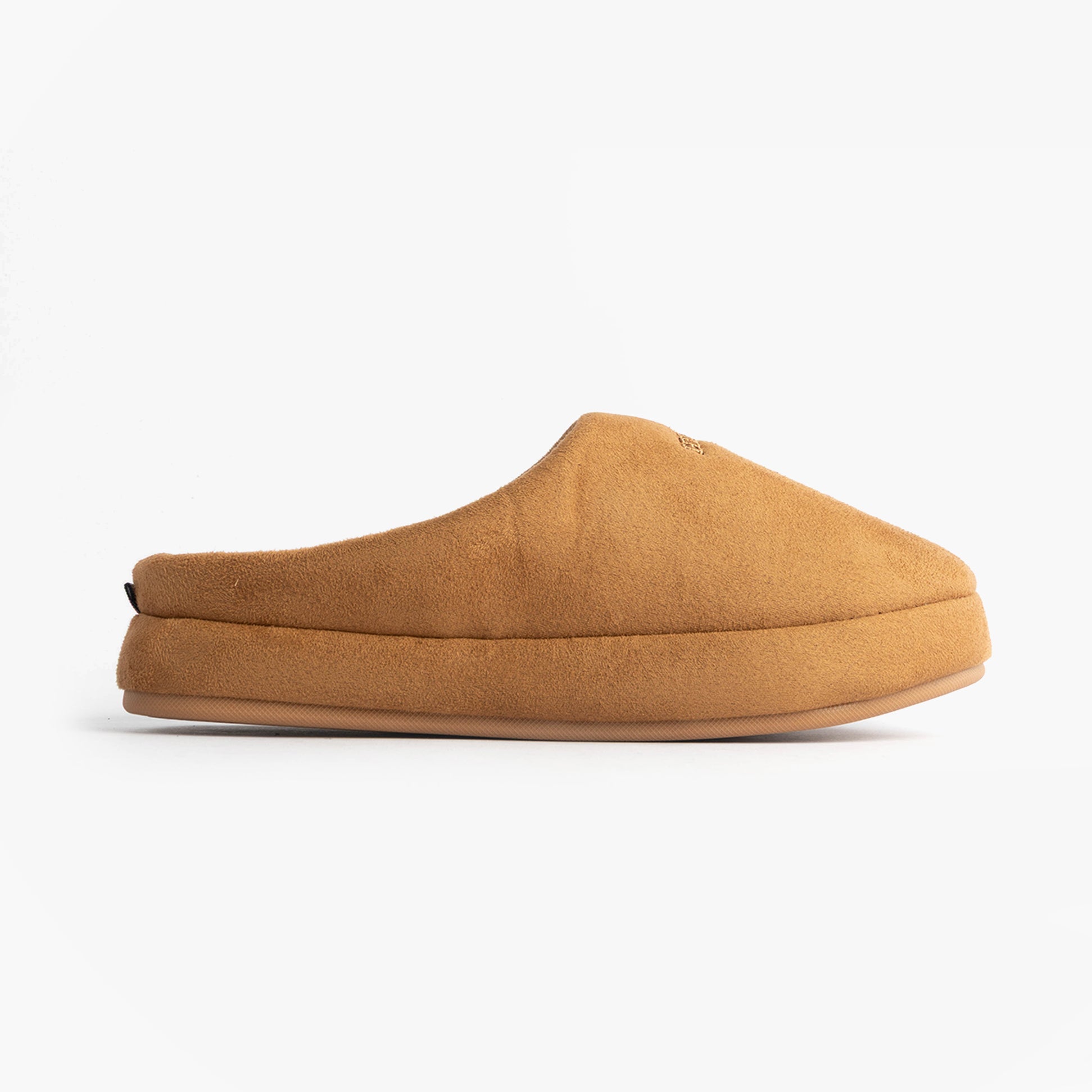 Tommy Hilfiger HILFIGER M SDE CHECK Mens House Slippers Desert Khaki side view showcasing the soft textile upper.