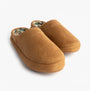 Tommy Hilfiger HILFIGER M SDE CHECK Mens House Slippers Desert Khaki side view of mules with textile upper and lightweight design.