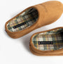 Tommy Hilfiger HILFIGER M SDE CHECK Mens House Slippers Desert Khaki top view of slippers with plaid lining.