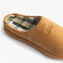 Tommy Hilfiger HILFIGER M SDE CHECK Mens House Slippers Desert Khaki side view showing soft textile upper and slip-on design.