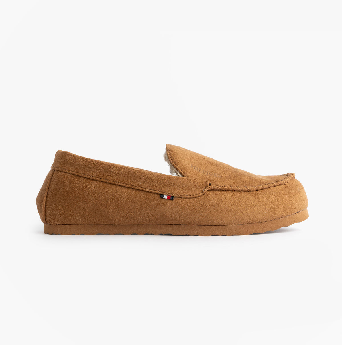Tommy Hilfiger HILFIGER M SDE DRIVE Mens Mocassin Slippers Desert Khaki side view of slippers