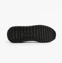 Tommy Hilfiger Mens Signature Tape Cleat Leather Trainers Black bottom view showing rubber sole design and grip.