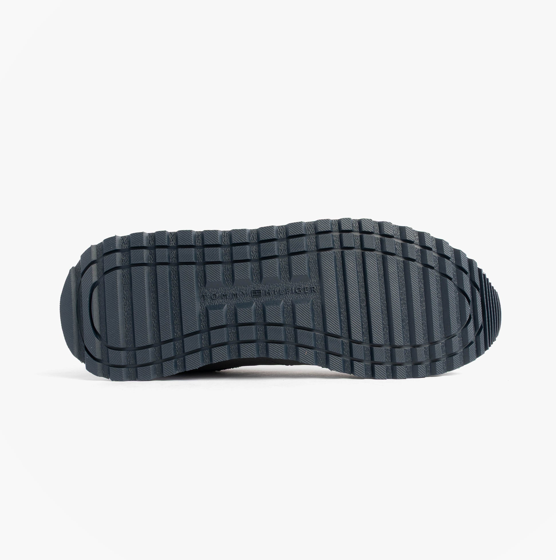 Bottom view of Tommy Hilfiger NEW RUNNER EVA MIX Mens Trainers Desert Sky showing sole design and traction pattern.