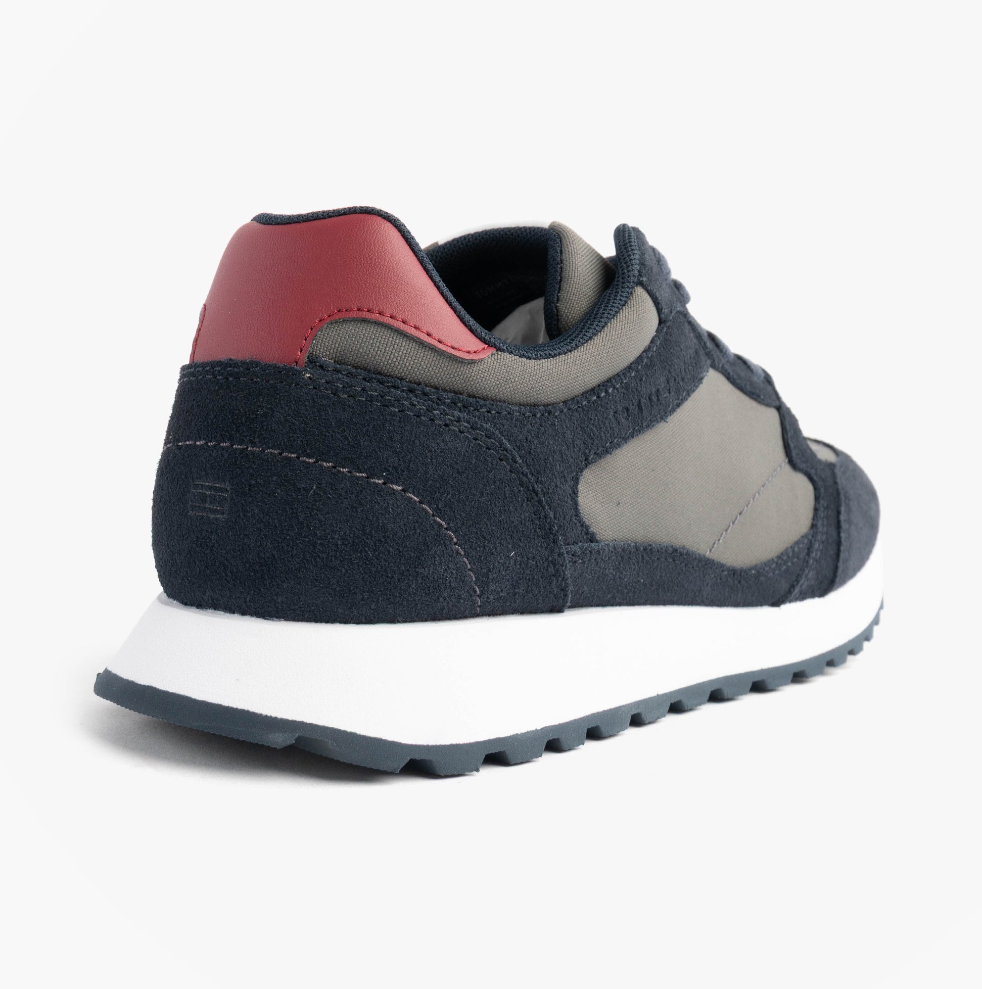 Tommy Hilfiger NEW RUNNER EVA MIX Mens Trainers Desert Sky back view featuring suede and leather upper.