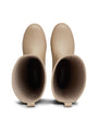 Tommy Hilfiger RUBBER Womens Welly Boots Beige top view showing interior and round toe design.