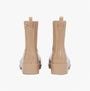 Tommy Hilfiger FLAG Womens Rainboots Beige back view showing block heel and elasticated side panels.