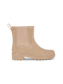 Tommy Hilfiger FLAG Womens Rainboots Beige side view, featuring block heel and elasticated side panel.