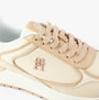 Tommy Hilfiger CASUAL FASHION RUNNER Womens Trainers Misty Blush close-up detail view of lace-up design and materials.