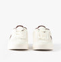 Tommy Hilfiger TH HERITAGE SNEAKER Womens Trainers White/Burgundy Velvet back view with lace-up design