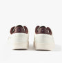Tommy Hilfiger TH HERITAGE SNEAKER Womens Trainers White/Burgundy Velvet back view showing low top design.