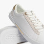 Tommy Hilfiger CHIC COURT Womens Trainers White detail view showcasing leather upper and lace-up design.