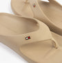 Tommy Hilfiger ENAMEL FLAG CONTOURED Womens Sandals Horseradish front view showcasing EVA upper with emblem detail.