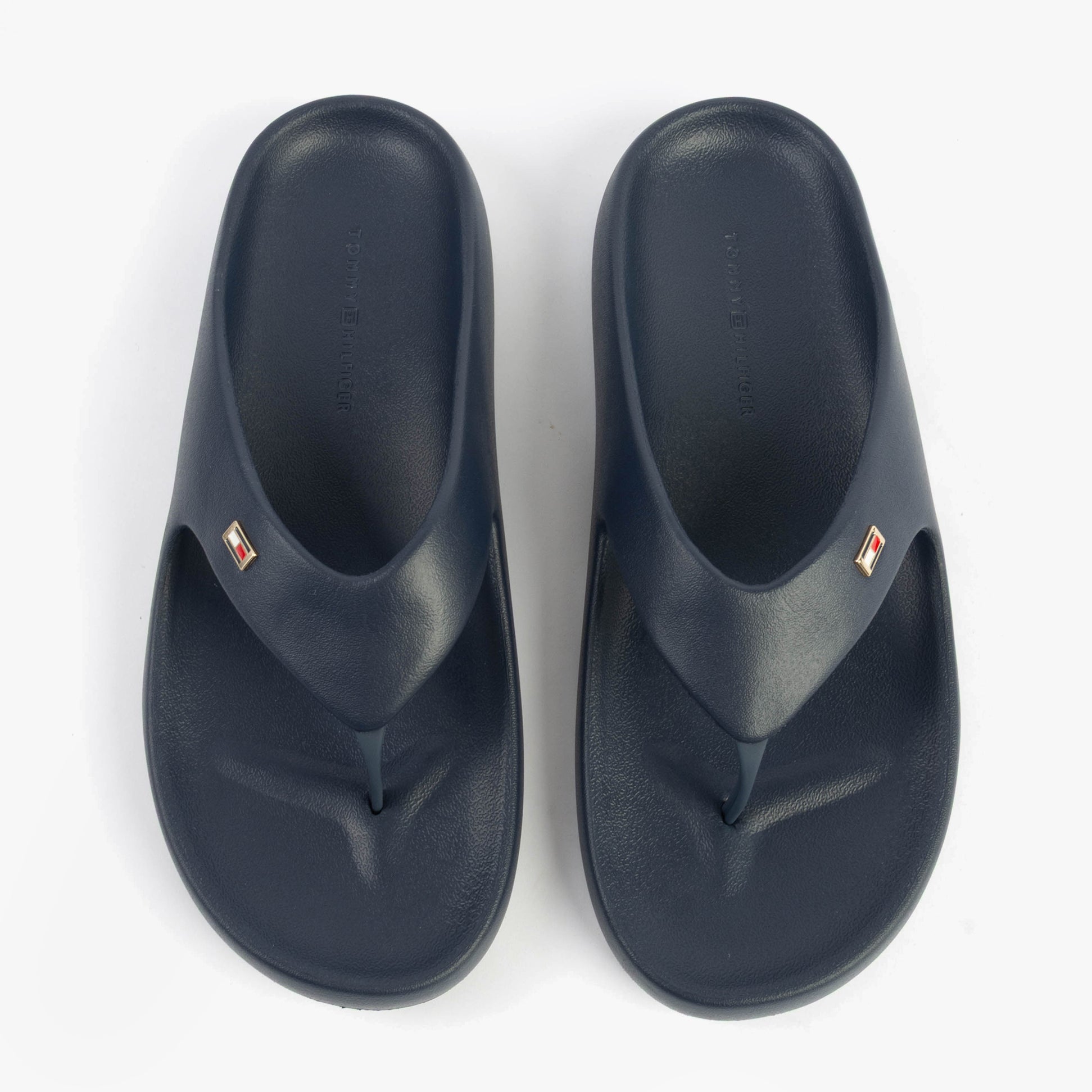 Tommy Hilfiger ENAMEL FLAG CONTOURED Womens Sandals Space Blue top view showing lightweight EVA material and comfort design.