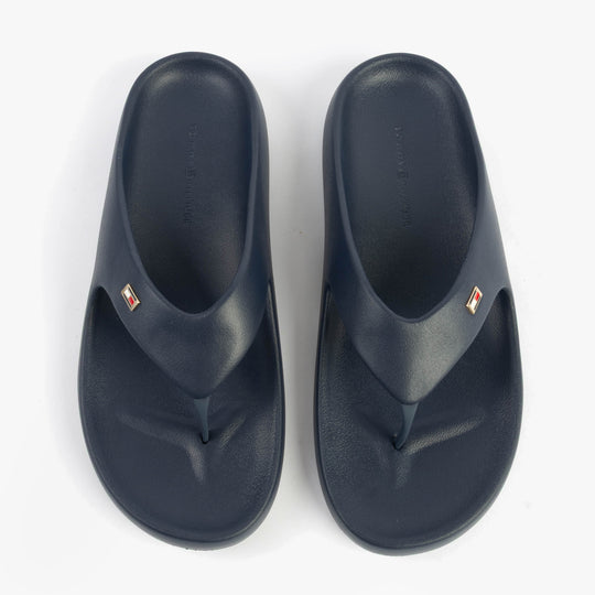 Tommy Hilfiger ENAMEL FLAG CONTOURED Womens Sandals Space Blue top view showing lightweight EVA material and comfort design.