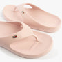 Tommy Hilfiger ENAMEL FLAG CONTOURED Womens Sandals Foggy Pink side view showing soft EVA material and signature logo.