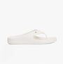 Tommy Hilfiger ENAMEL FLAG CONTOURED Womens Sandals Ancient White side view showcasing the lightweight EVA design.