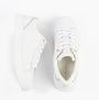Tommy Hilfiger CHIC COURT SNEAKER Womens Trainers White top view showing the casual lace-up leather trainers.