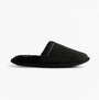 Tommy Hilfiger TH SOFT HOUSE SHOE Womens Slippers Black side view, comfortable slip-on mules with textile upper.
