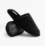 Tommy Hilfiger TH SOFT HOUSE SHOE Womens Slippers Black side view, comfortable mules with synthetic sole and textile upper.