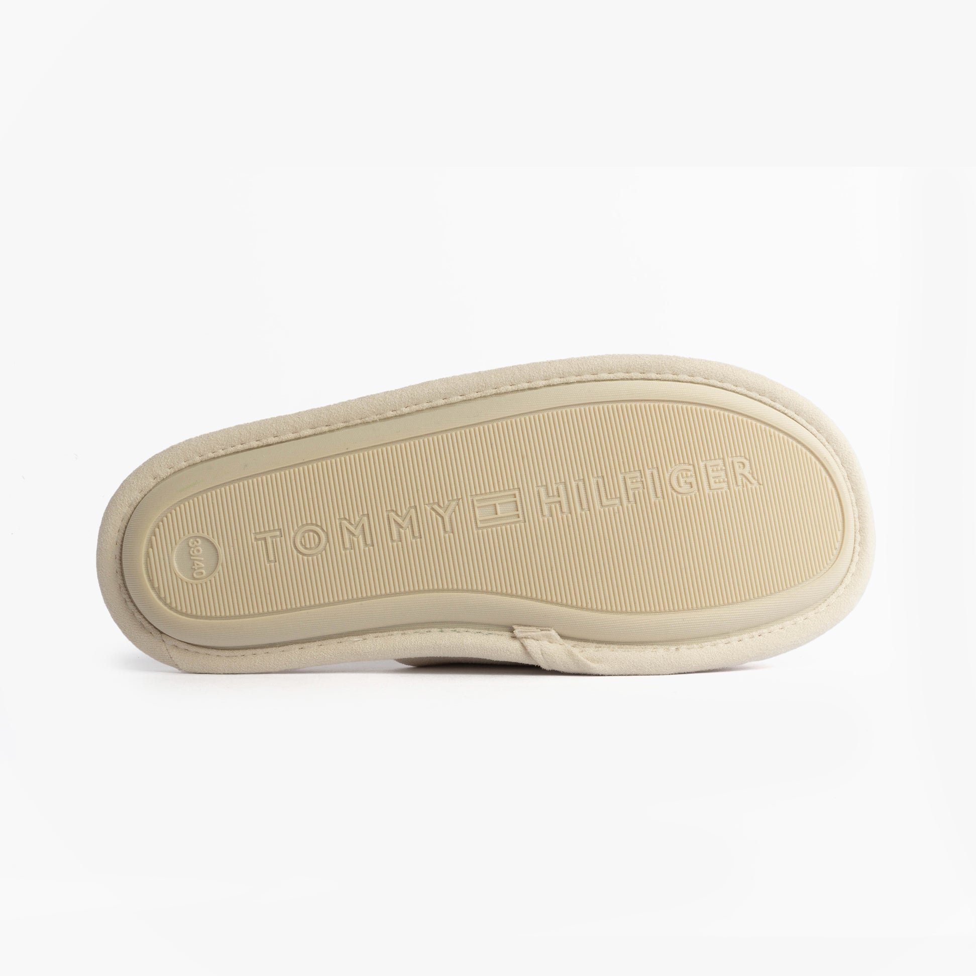Tommy Hilfiger TH SOFT HOUSE SHOE Womens Slippers Ancient White bottom view featuring the sole design.
