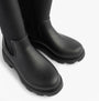 Tommy Hilfiger FLAG LONG RAINBOOT Womens Boots Black top view showcasing smooth rubber finish and comfortable design.