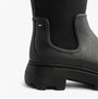Tommy Hilfiger FLAG LONG RAINBOOT Womens Boots Black side view detail of boot upper with logo