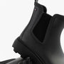 Tommy Hilfiger ANKLE RAINBOOT Womens Boots Black side view showing elasticated side panel and rubber sole.