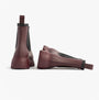 Tommy Hilfiger FLAG ANKLE RAINBOOT Womens Boots Rosewood Brown side view showing elasticated panels.